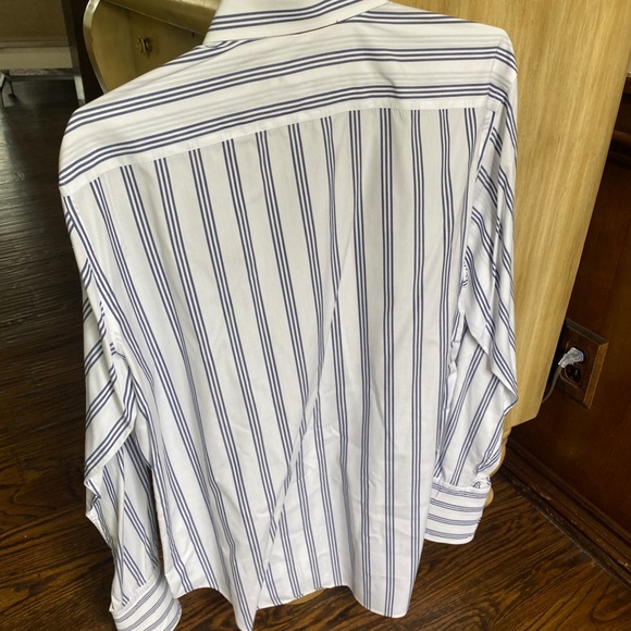 Mens blue and white striped shirt - Picture 3 of 3